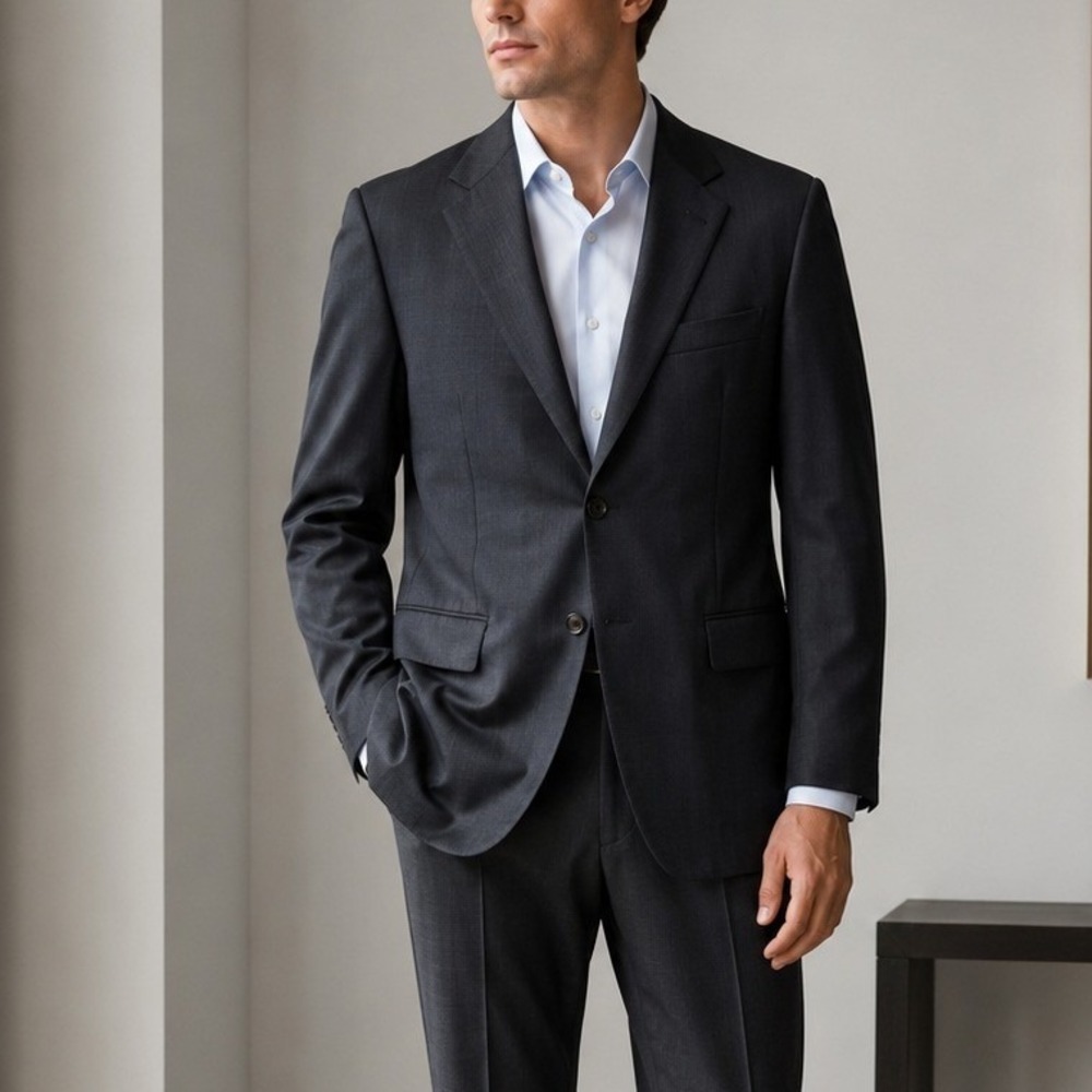 Hickey Freeman Addison Blazer Men's 42 Long Gray Wool Classic Business Formal
